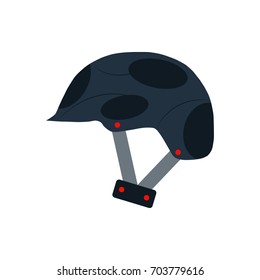Flat Icon helmet isolated on white background head sport protective activity safety design protection vector illustration.