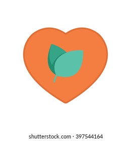 Flat Icon Herbal Heart icon