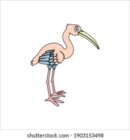 Flat Icon  Heron Animal Vector Design