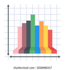 A flat icon of histogram in modern editable vector