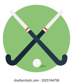 Flat icon hockey sticks, hockey equipment 