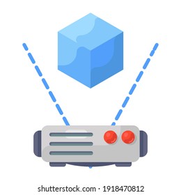 
Flat icon of hologram, concept of augmented reality
