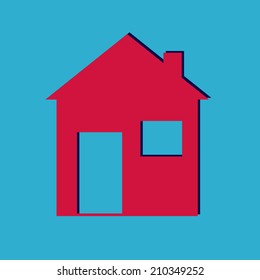 Flat icon of home