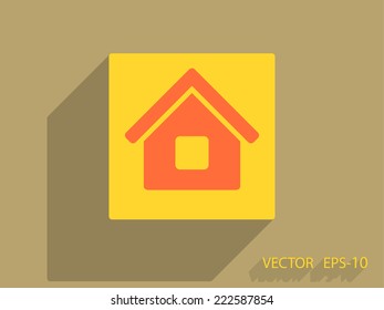 Flat icon of home