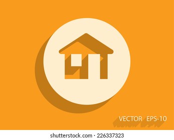 Flat icon of home