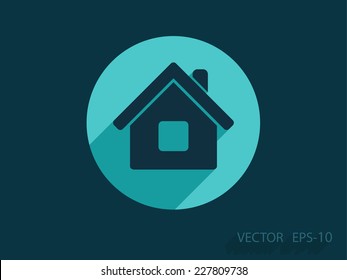 Flat icon of home