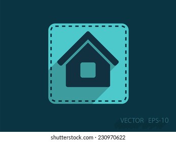 Flat icon of home