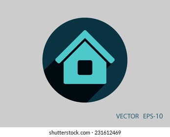 Flat icon of home