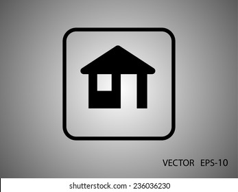Flat icon of home