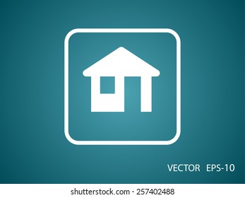 Flat icon of home