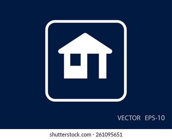 Flat icon of home