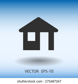 Flat icon of home