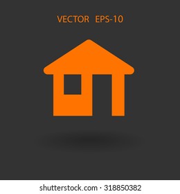 Flat icon of home