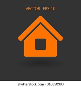 Flat icon of home