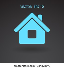 Flat icon of home