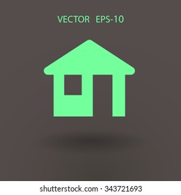 Flat icon of home