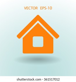 Flat icon of home