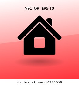 Flat icon of home
