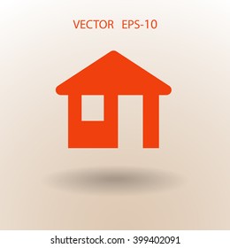 Flat icon of home