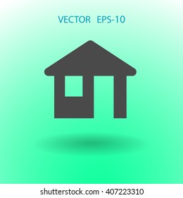 Flat icon of home