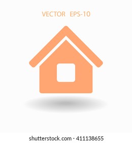 Flat icon of home