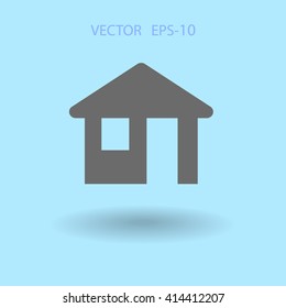 Flat icon of home