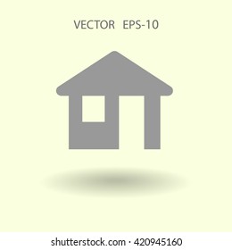 Flat icon of home