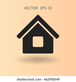 Flat icon of home