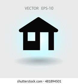 Flat icon of home