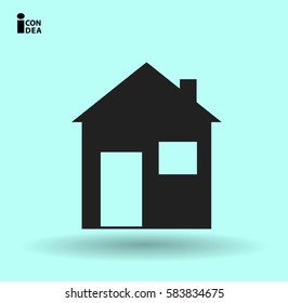 Flat icon of home