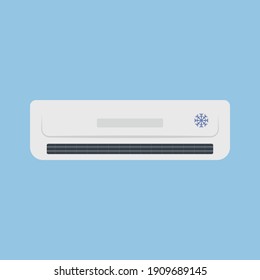 Flat icon home air conditioning isolated on blue background. Vector illustration.