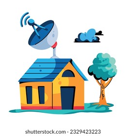 A flat icon of home dish 