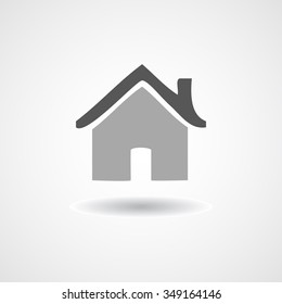 Flat icon Home on shadow isolated vector illustration