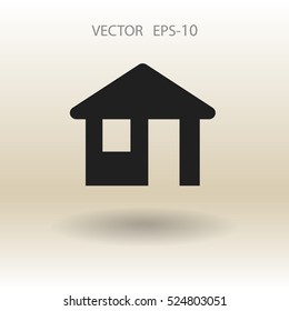 Flat icon of home. vector illustration
