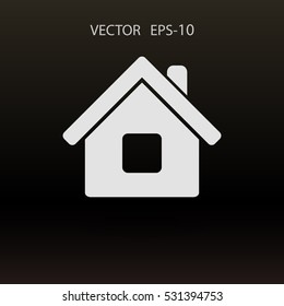 Icono plano del hogar. ilustración vectorial