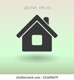 Flat icon of home. vector illustration