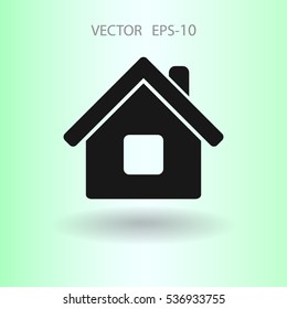 Flat icon of home. vector illustration