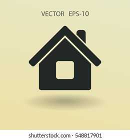 Flat Icon von zu Hause. Vektorgrafik