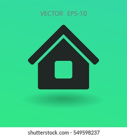 Flat icon of home. vector illustration