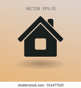 Flat Icon von zu Hause. Vektorgrafik
