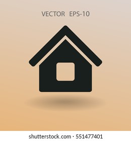 Flat icon of home. vector illustration