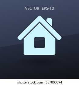 Icono plano del hogar. ilustración vectorial