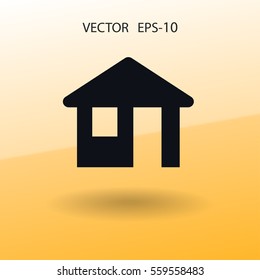 Flat icon of home. vector illustration