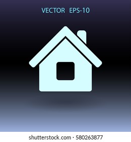 Flat icon of home. vector illustration