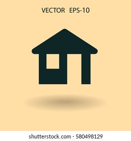 Flat Icon von zu Hause. Vektorgrafik