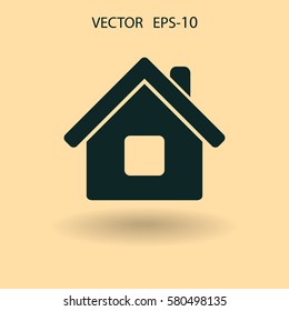 Flat icon of home. vector illustration