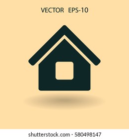Flat Icon von zu Hause. Vektorgrafik