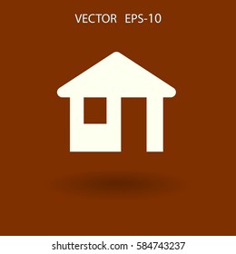 Flat Icon von zu Hause. Vektorgrafik