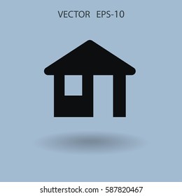 Flat Icon von zu Hause. Vektorgrafik