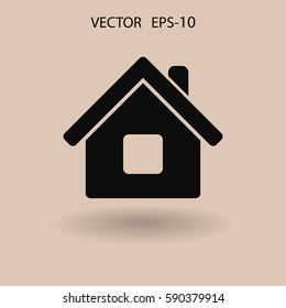 Flat Icon von zu Hause. Vektorgrafik